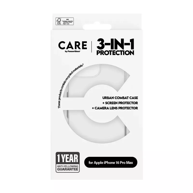PanzerGlass ® | CARE by ® Flagship 3-in-1-Bundle iPhone 16 Pro Max