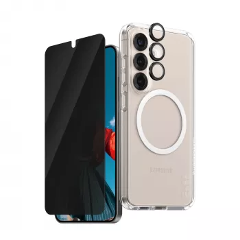 PanzerGlass ® | CARE by ® Flagship 3-in-1 Privatsphäre-Bundle Samsung Galaxy S25