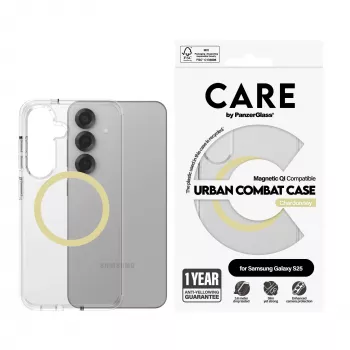 PanzerGlass CARE™ by ® Urban Combat Hülle transparent mit Chardonnay Qi-kompatibel Samsung Galaxy S25