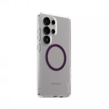PanzerGlass CARE™ by ® Urban Combat Hülle transparent mit Pflaumen-Lila Qi-kompatibel Samsung Galaxy S25 Ultra