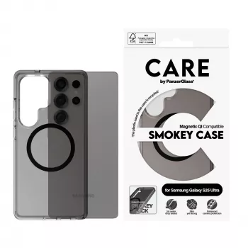 PanzerGlass CARE™ by ® Urban Combat Case Smokey w. Schwarz Qi Kompatibel Samsung Galaxy S25 Ultra