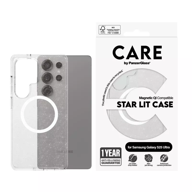 PanzerGlass CARE™ by ® Urban Combat Case Star Lit w. White Qi Kompatibel Samsung Galaxy S25 Ultra