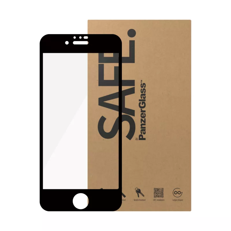 PanzerGlass SAFE. by ® Displayschutzfolie iPhone 6 | 6s | 7 | 8 | SE (2020, 2022) | Ultra-Wide Fit | BULK