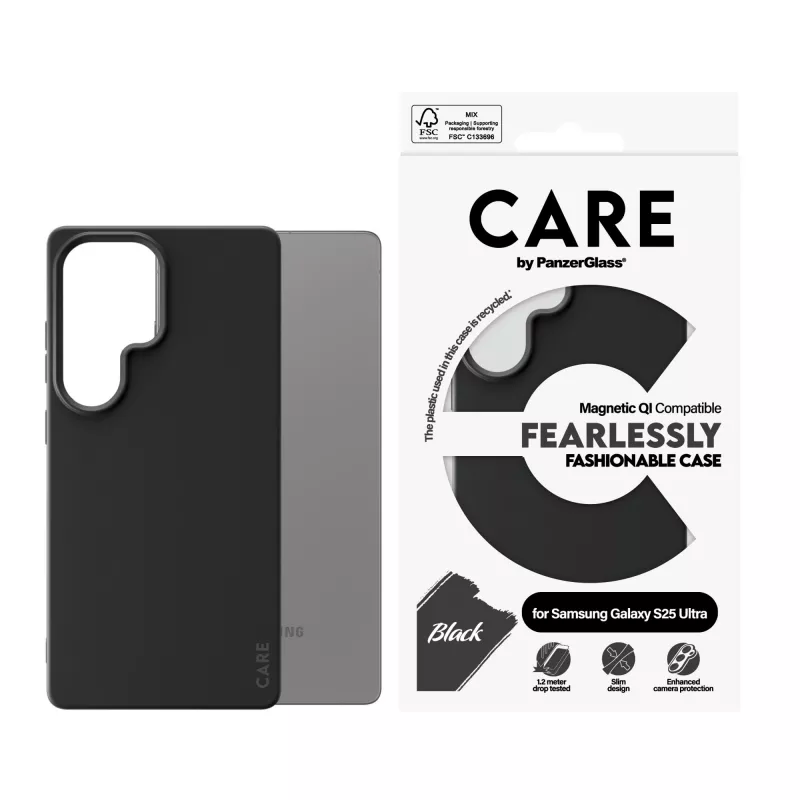 PanzerGlass CARE™ by ® Case Black w. Qi Compatible Samsung Galaxy S25 Ultra