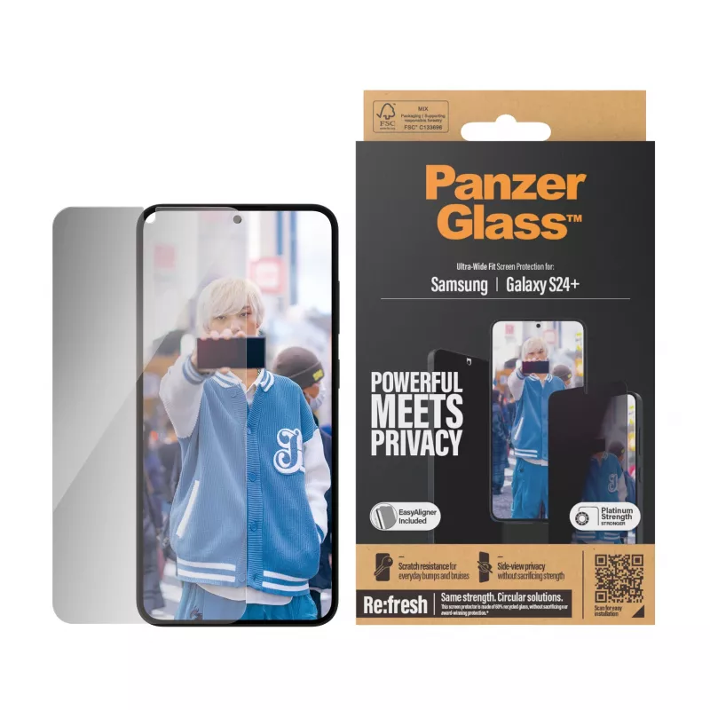 PanzerGlass ® Sichtschutz-Displayschutz Samsung Galaxy S24+ | Ultra-Wide Fit mit EasyAligner