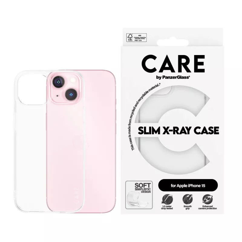 Cover PanzerGlass CARE by ® modische Hülle Transparent X-Ray Soft Basic iPhone 15