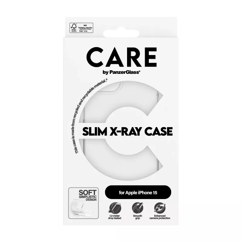 Cover PanzerGlass CARE by ® modische Hülle Transparent X-Ray Soft Basic iPhone 15