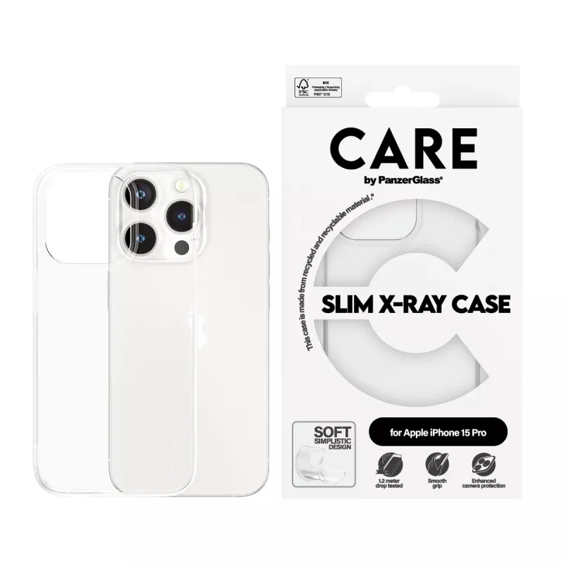 PanzerGlass CARE™ by ® X-Ray Hülle iPhone 15 Pro, Cover, Apple, Apple - iPhone 15 Pro, Transparent