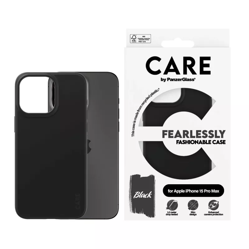 Cover PanzerGlass CARE by modische Hülle Schwarz iPhone 15 Pro Max
