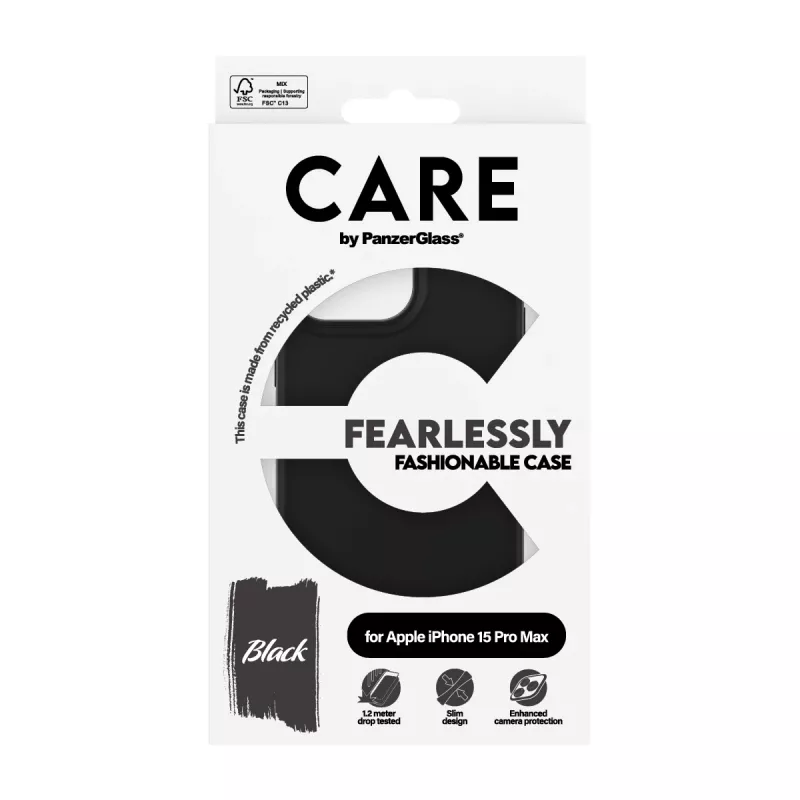 Cover PanzerGlass CARE by modische Hülle Schwarz iPhone 15 Pro Max