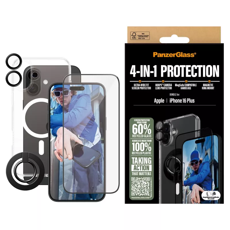 PanzerGlass ® 4-in-1 Schutzpaket iPhone 16 Plus
