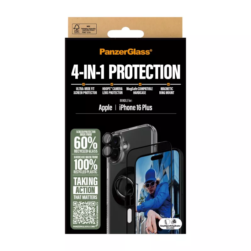 PanzerGlass ® 4-in-1 Schutzpaket iPhone 16 Plus