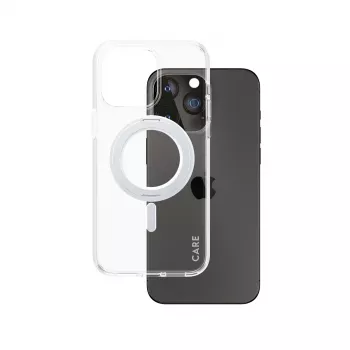 PanzerGlass CARE™ by ® Case Transparent mit silbernem Kickstand & MagSafe iPhone 15 Pro Max