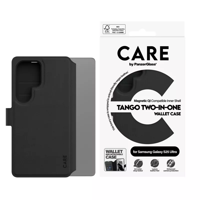 PanzerGlass CARE™ by ® Tango 2-in-1 Wallet Case mit Qi-Kompatibilität für Samsung Galaxy S25 Ultra