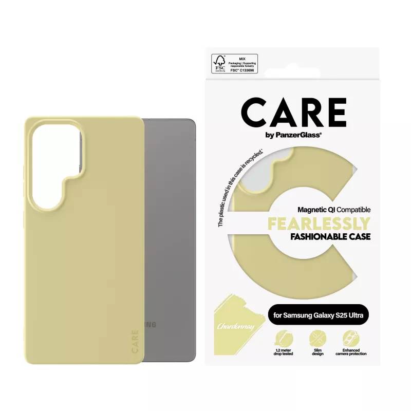 PanzerGlass CARE™ by ® Case Chardonnay mit Qi-kompatibel Samsung Galaxy S25 Ultra
