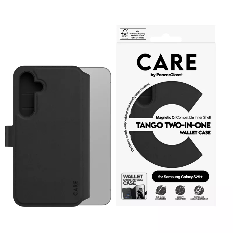 PanzerGlass CARE™ by ® Tango 2-in-1 Wallet Case mit Qi-Kompatibilität Samsung Galaxy S25+