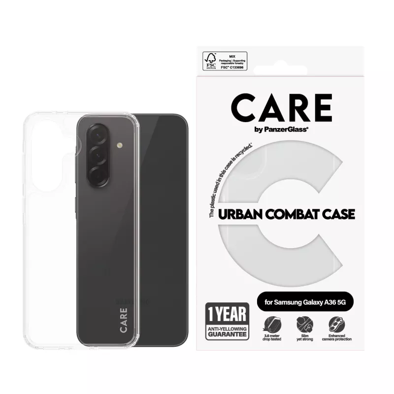 Cover PanzerGlass CARE by Flagship Hülle Transparent Urban Combat Samsung Galaxy new A35 5G