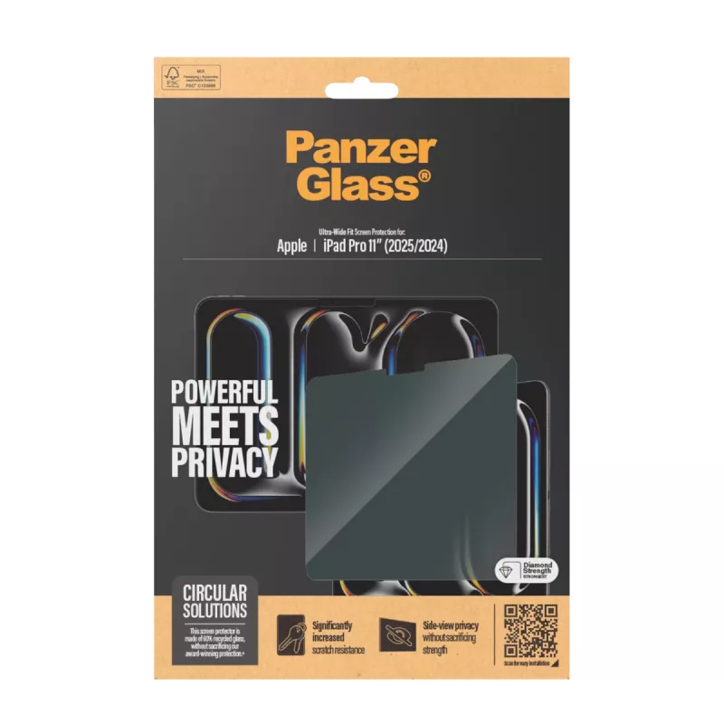 PanzerGlass ® Privacy Blickschutzfolie ® iPad Pro 11'' (2024-2025) | Ultra-Wide Fit