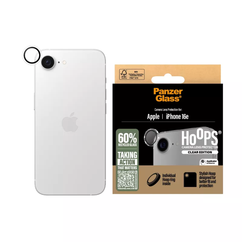 PanzerGlass ® Hoops® Kameralinsenschutz Transparent iPhone 17e | 16e