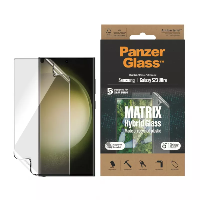 PanzerGlass ® ECO MATRIX Displayschutz Samsung Galaxy S23 Ultra | Ultra-Wide Fit mit AlignerKit