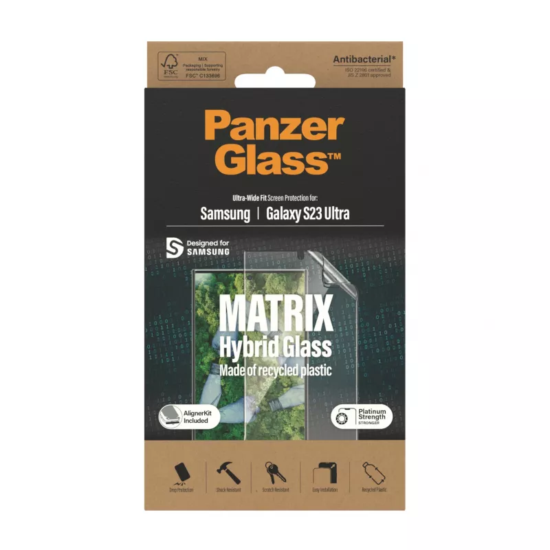 PanzerGlass ® ECO MATRIX Displayschutz Samsung Galaxy S23 Ultra | Ultra-Wide Fit mit AlignerKit