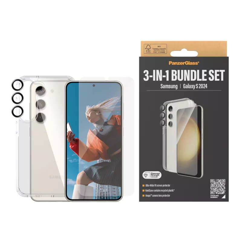 PanzerGlass ® 3-in-1 Bundle Samsung Galaxy S24 | Ultra-Wide Fit mit EasyAligner