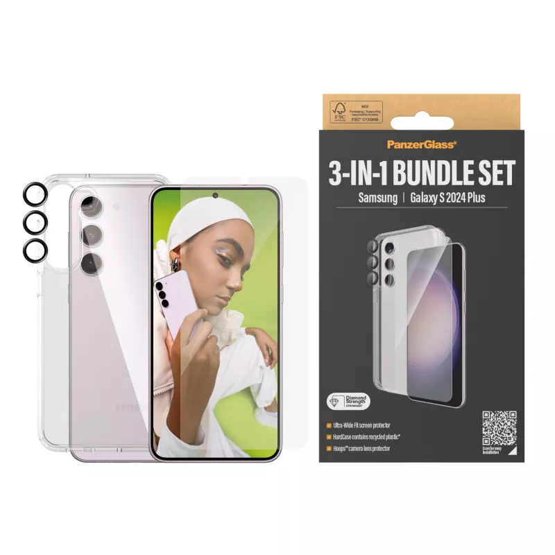 PanzerGlass ® 3-in-1-Bundle Samsung Galaxy S24+ | Ultra-Wide Fit mit EasyAligner