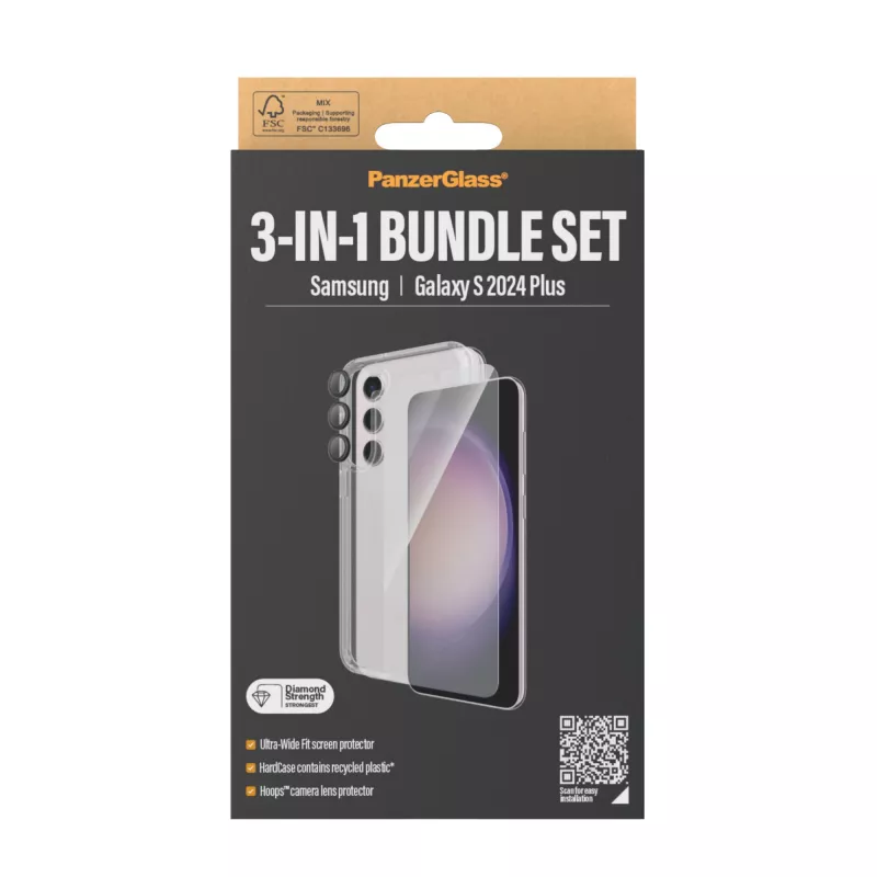 PanzerGlass ® 3-in-1-Bundle Samsung Galaxy S24+ | Ultra-Wide Fit mit EasyAligner
