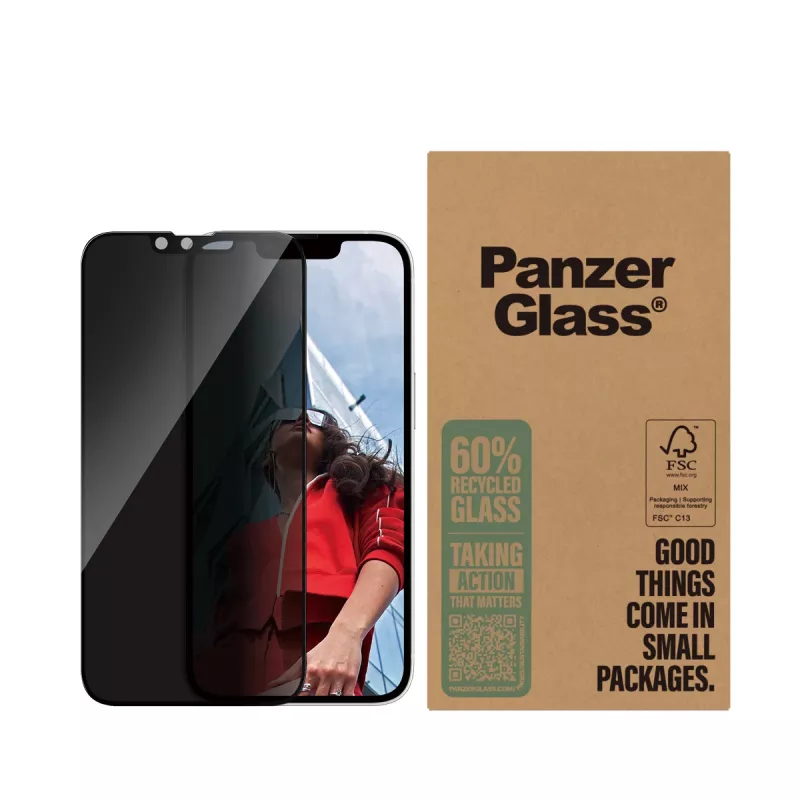 PanzerGlass ® Privacy Screen Protector iPhone 17e | 16e | 14 | 13 | 13 Pro | Ultra-Wide Fit