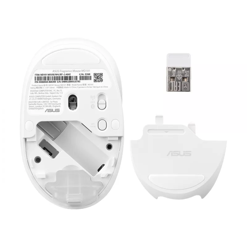 ASUS Fragrance MD101 Maus Home Beidhändig RF Wireless + Bluetooth Optisch 2400 DPI