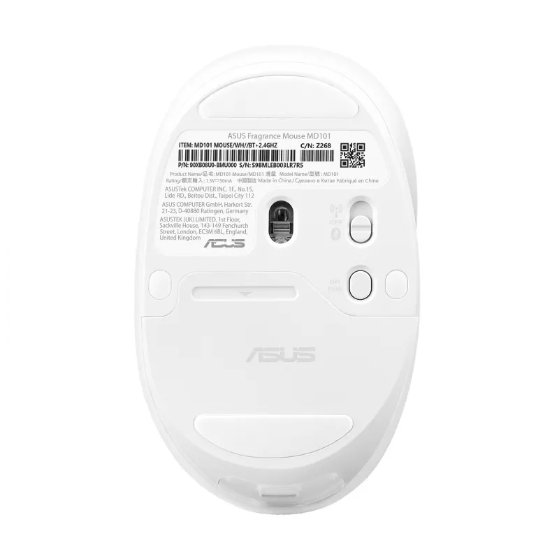ASUS Fragrance MD101 Maus Home Beidhändig RF Wireless + Bluetooth Optisch 2400 DPI