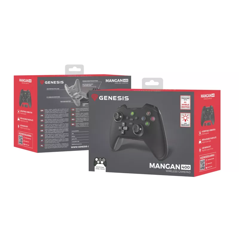 GENESIS Mangan 400 Schwarz Bluetooth Gamepad Analog / Digital Android, MAC, Nintendo Switch, PC, iOS