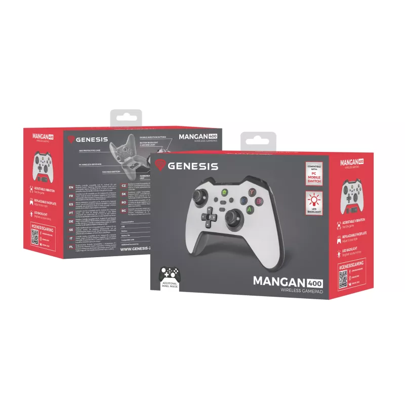 GENESIS Mangan 400 White Bluetooth Gamepad Analog / Digital Android, MAC, Nintendo Switch, PC, iOS
