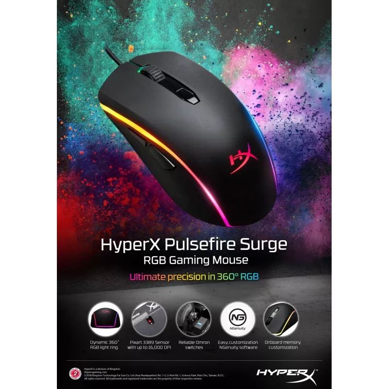 HyperX Pulsefire Surge – Gaming-Maus (Schwarz)
