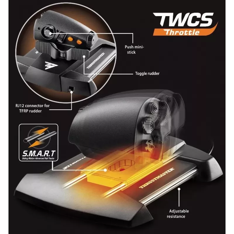 Thrustmaster T-16000M FCS Flight Pack Schwarz USB Joystick Analog / Digital MAC, PC
