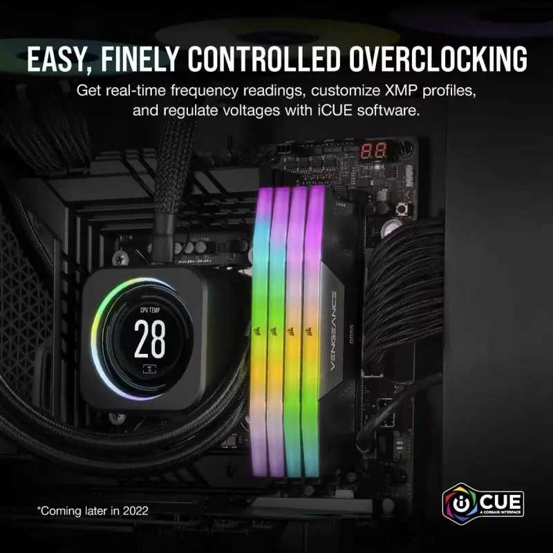CORSAIR Speicher 32GB DDR5 (2x16GB) DRAM 6400MT/s CL36 Speicherkit Vengeance RGB – Schwarz