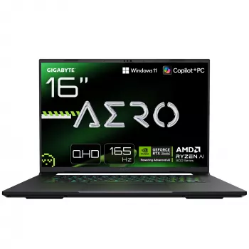 GIGABYTE AERO X16 2WHA3DEC65AP Copilot+ PC AMD Ryzen AI 9 HX 370 Laptop 40,6 cm (16 Zoll) WQXGA 32 GB DDR5-SDRAM 2 TB SSD NVIDIA GeForce RTX 5070 Wi-Fi 6E (802.11ax) Windows 11 Pro Grau