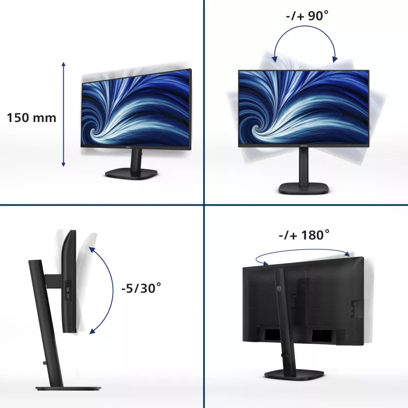 Philips 3000 series 24B2U3301/00 Computer-Monitor 60,5 cm (23,8 Zoll) 1920 x 1080 Pixel Full HD LCD Schwarz