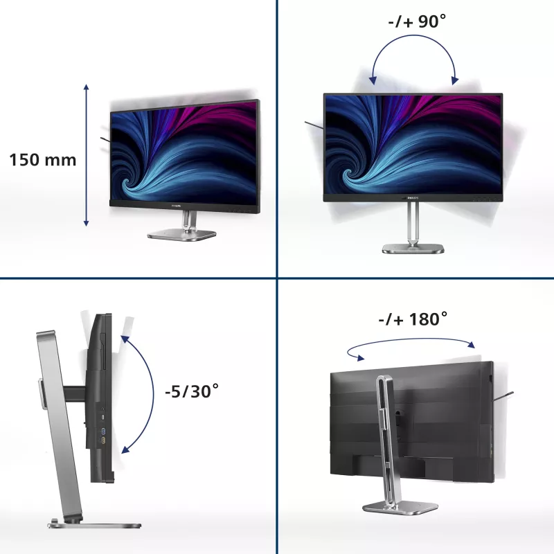 Philips 27B2U4601/00 Computer-Monitor 68,6 cm (27 Zoll) 2560 x 1440 Pixel Quad HD LCD Grau