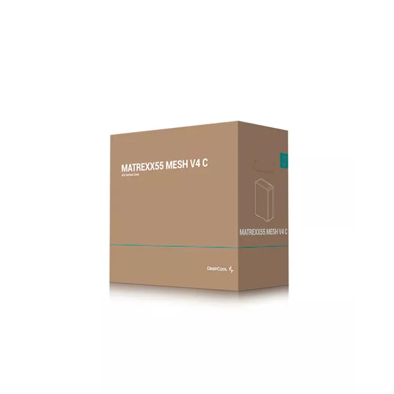PC-Gehäuse DeepCool MATREXX 55 MESH V4 C Midi Tower Schwarz — ATX, Temperiertes Glas, Front-Mesh, USB-C