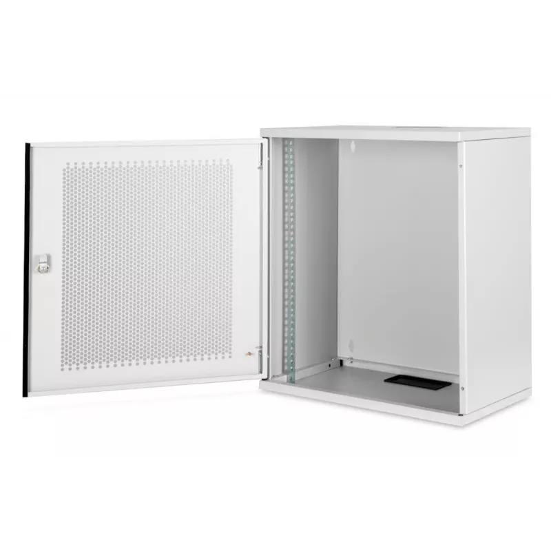 DIGITUS 12U Wandmontageschrank, SOHO, unmontiert 595x540x400 mm, perforierte Fronttür, grau
