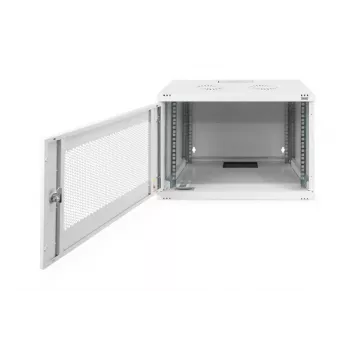 DIGITUS 7U Wandmontageschrank SOHO unmontiert 370x540x400 mm perforierte Fronttür grau