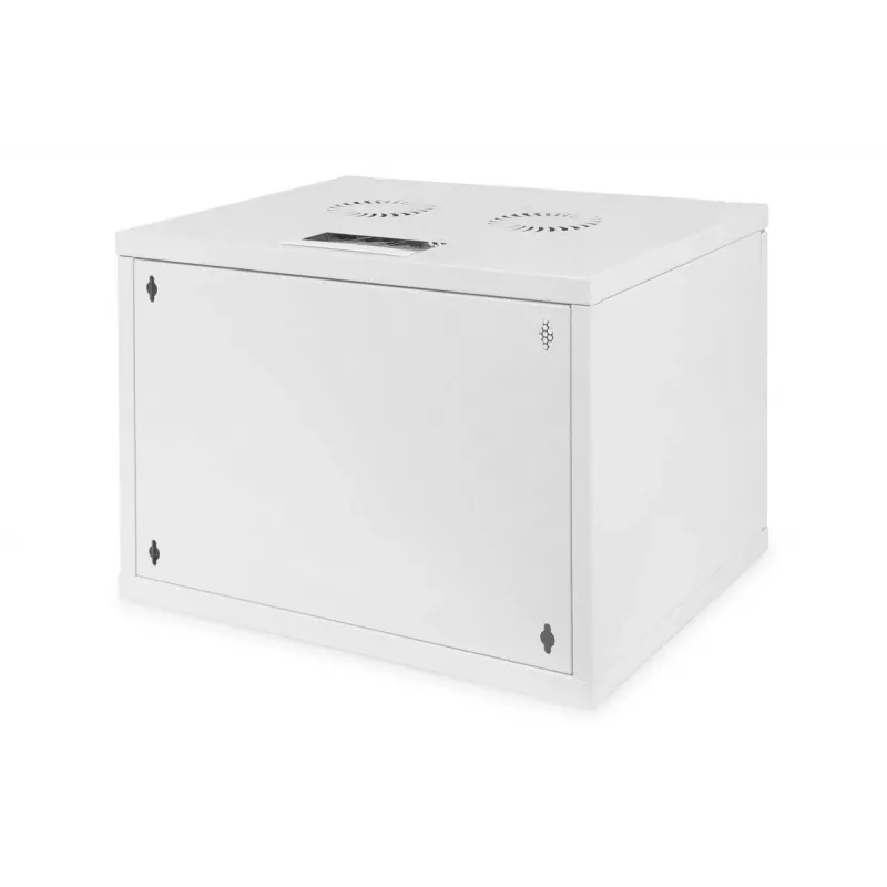 DIGITUS 7U Wandmontageschrank SOHO unmontiert 370x540x400 mm perforierte Fronttür grau