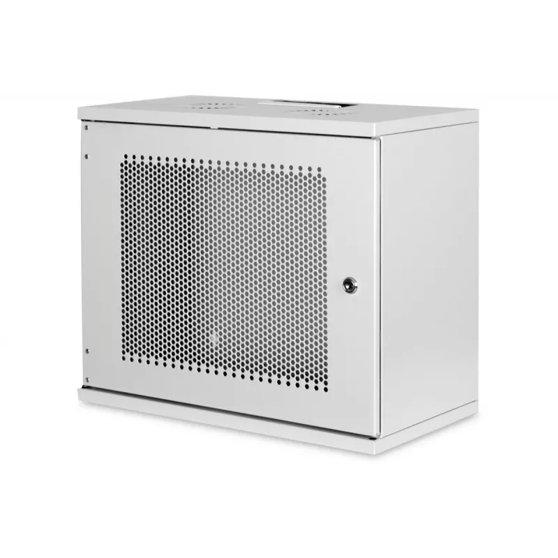 DIGITUS 9U Wandmontageschrank - SOHO unmontiert 460x540x400 mm perforierte Vordertür grau