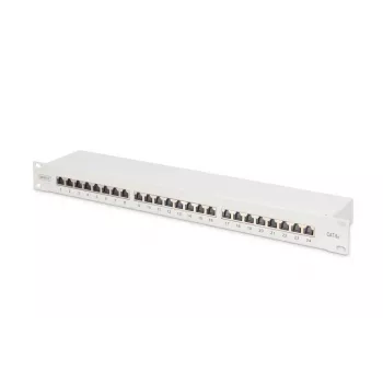 DIGITUS Patch Panel, CAT6A geschirmt, 1U, 24-Port, 8P8C, schwarz RAL 9005, 483