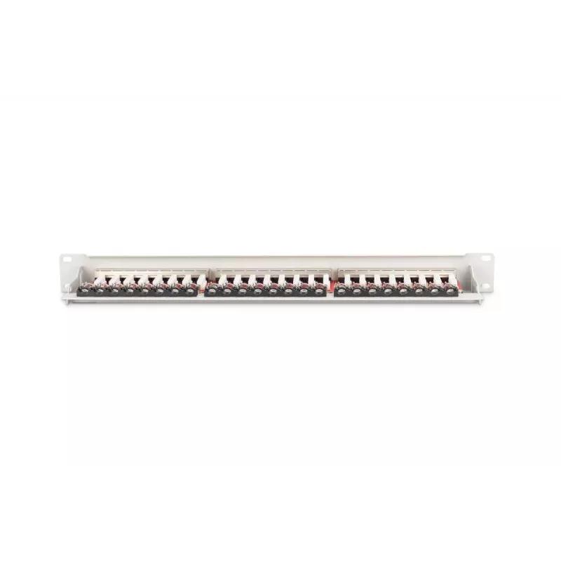 DIGITUS Patch Panel, CAT6A geschirmt, 1U, 24-Port, 8P8C, schwarz RAL 9005, 483