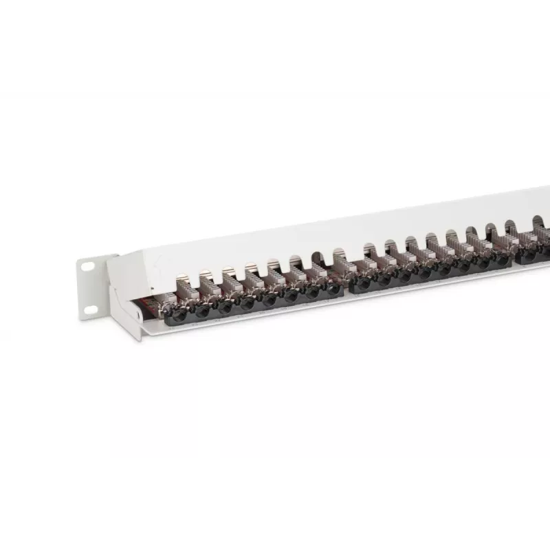 DIGITUS Patch Panel, CAT6A geschirmt, 1U, 24-Port, 8P8C, schwarz RAL 9005, 483