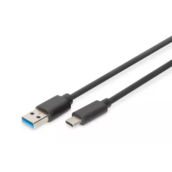 DIGITUS USB Typ-C-Anschlusskabel, Typ C auf A M/M, 1m SuperSpeed schwarz