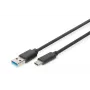 DIGITUS DIGITUS USB Typ-C-Anschlusskabel, Typ C auf A M/M, 1m SuperSpeed schwarz