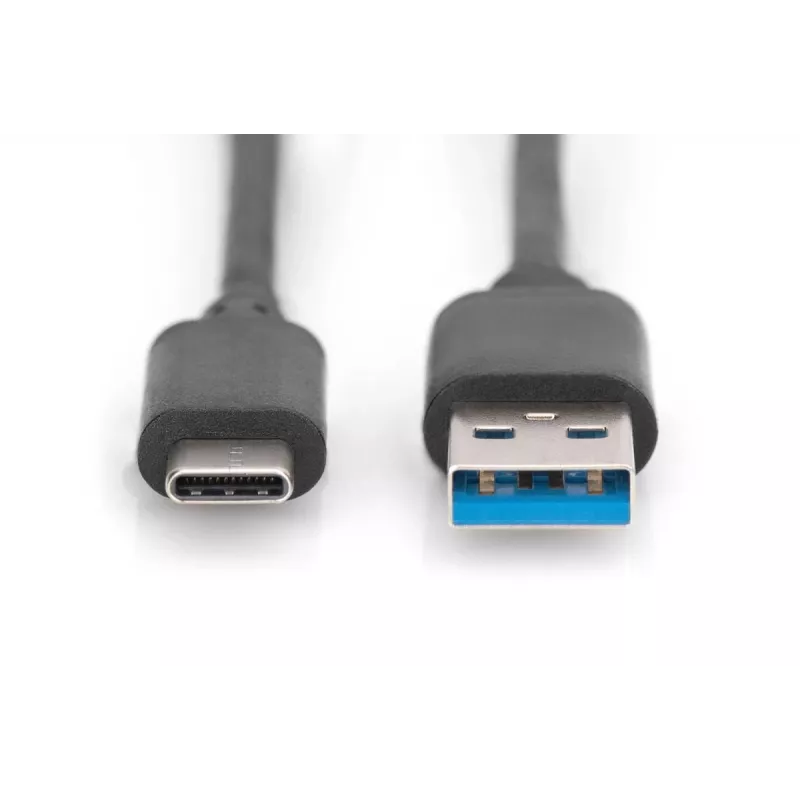 DIGITUS DIGITUS USB Typ-C-Anschlusskabel, Typ C auf A M/M, 1m SuperSpeed schwarz